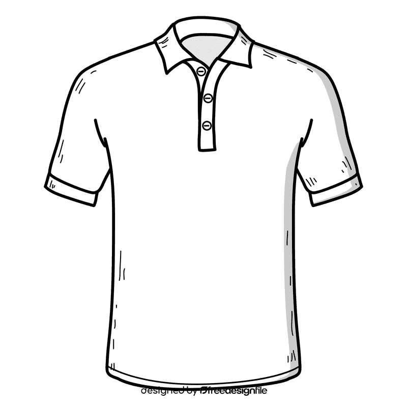 Male white polo shirt clipart