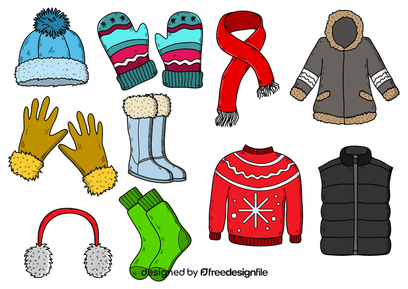 Winter clothes vector