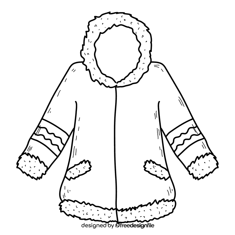 Coat black and white clipart