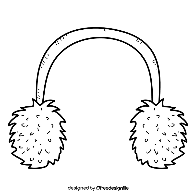 Earmuffs black and white clipart
