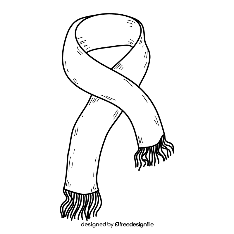 Scarf black and white clipart