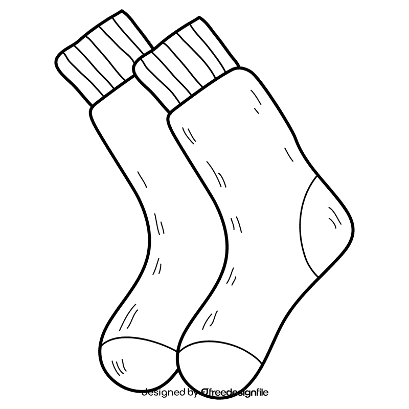 Socks black and white clipart