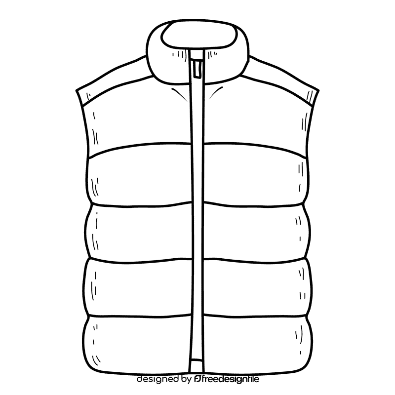 Vest jacket black and white clipart