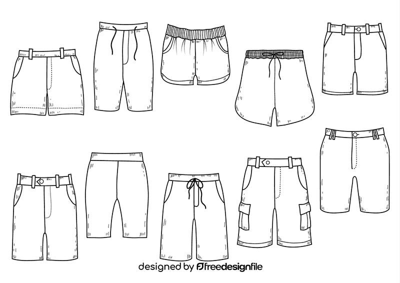 Shorts black and white vector