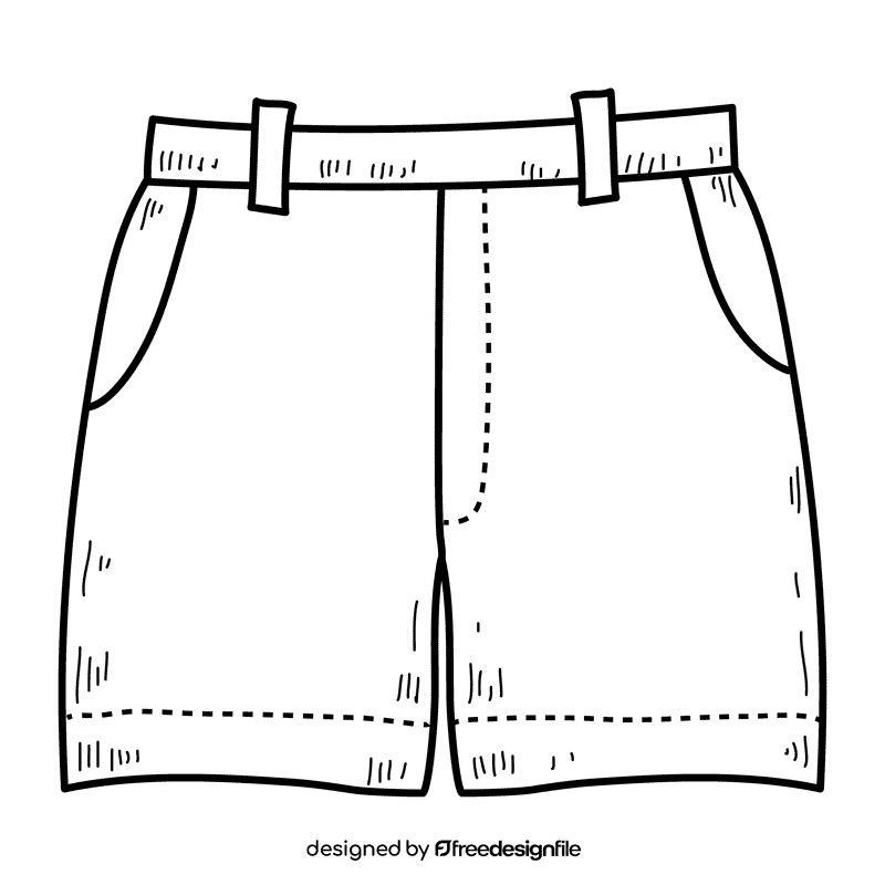 Shorts black and white clipart