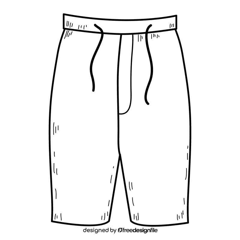 Shorts black and white clipart