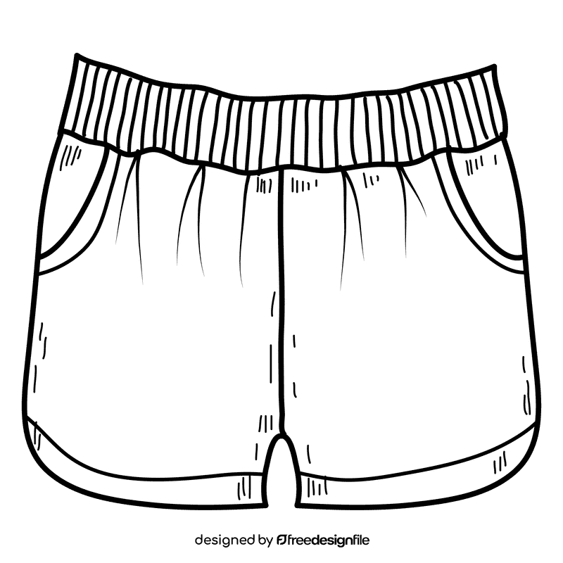 Shorts black and white clipart
