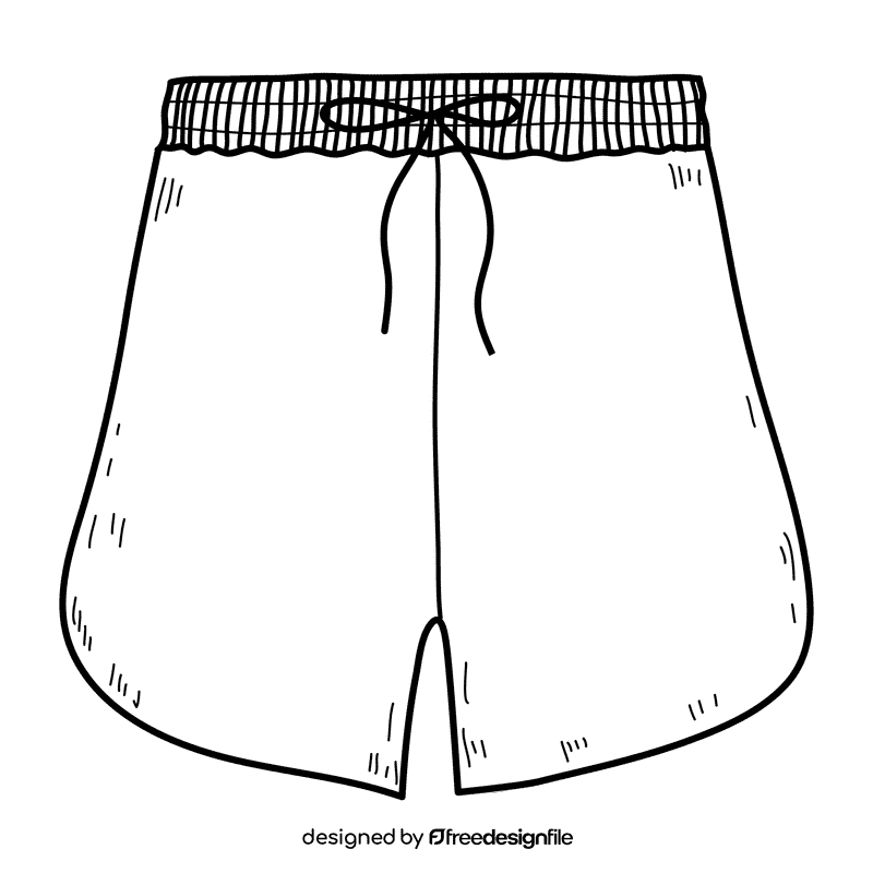 Shorts black and white clipart