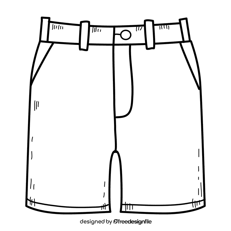 Shorts black and white clipart