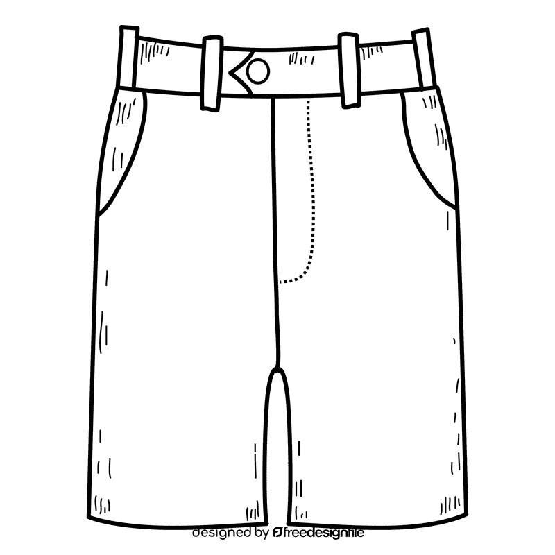 Shorts black and white clipart
