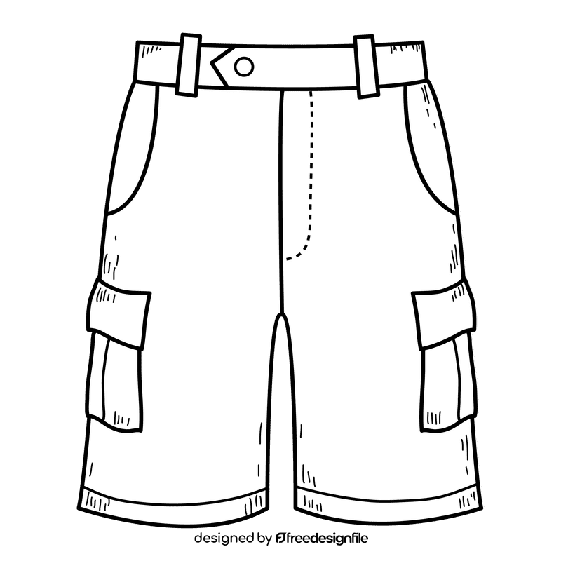 Shorts black and white clipart