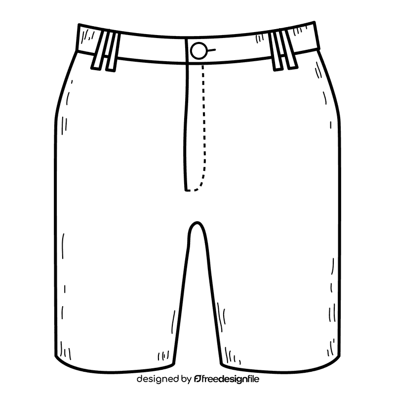 Shorts black and white clipart