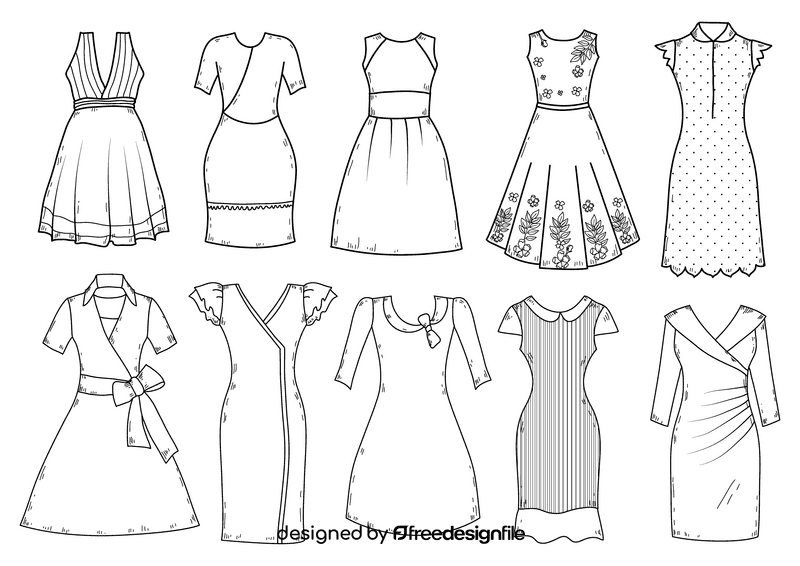 Gown black and white vector