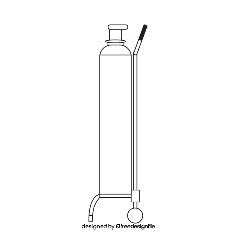 Oxygen tank drawing black and white clipart