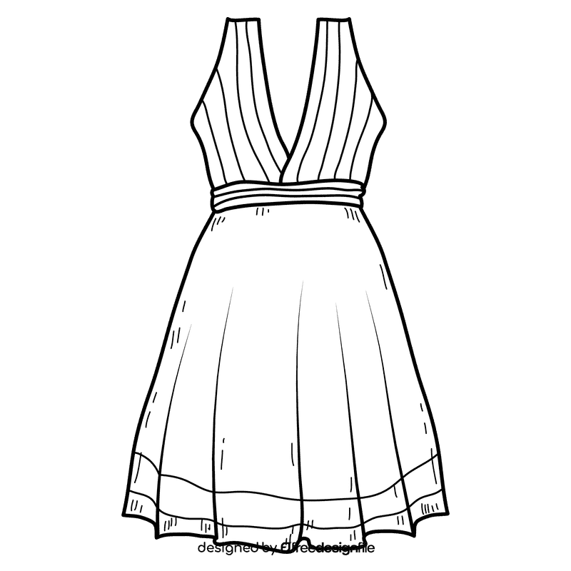 Gown black and white clipart