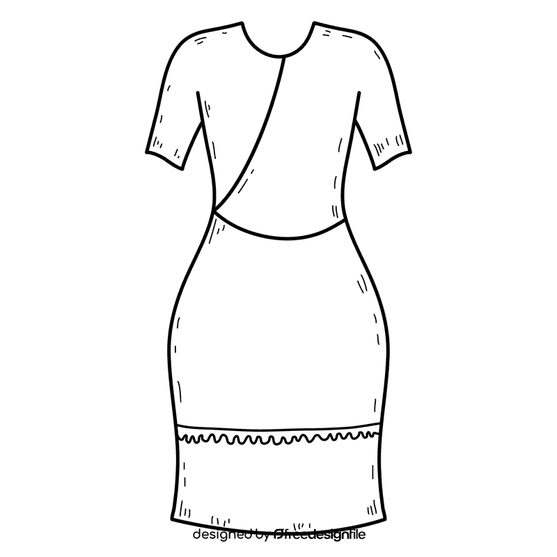 Gown black and white clipart