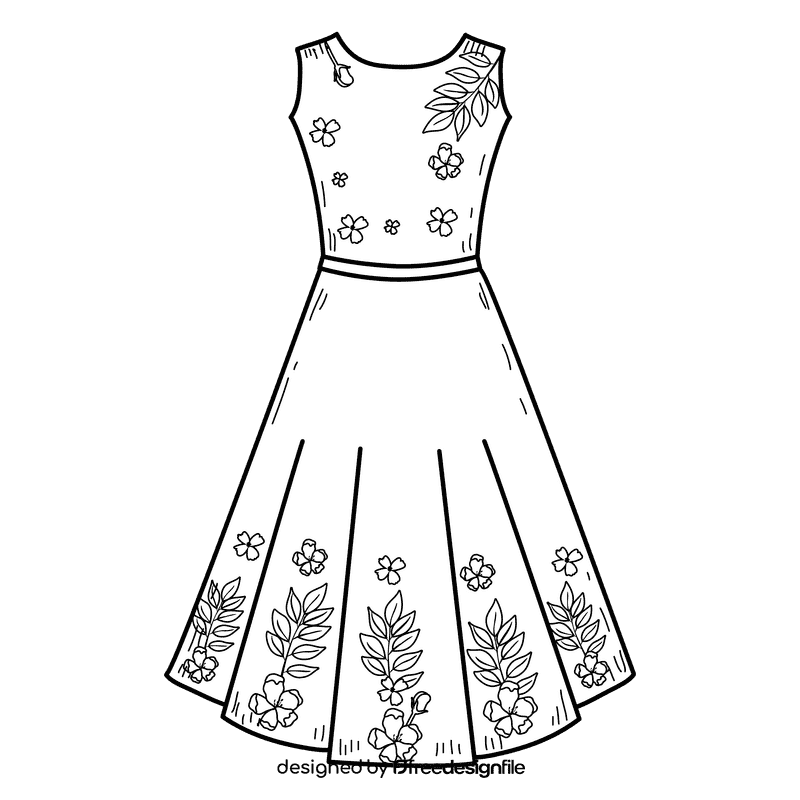 Gown black and white clipart