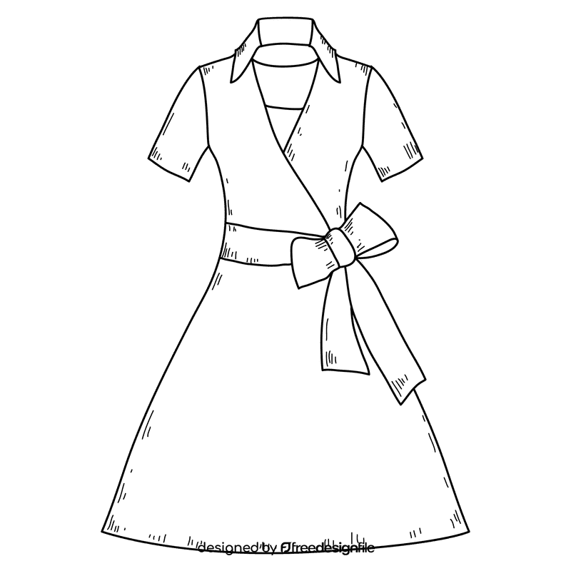 Gown black and white clipart