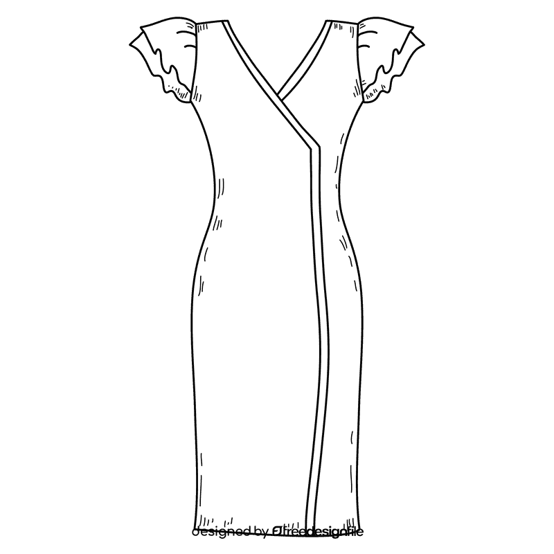 Gown black and white clipart
