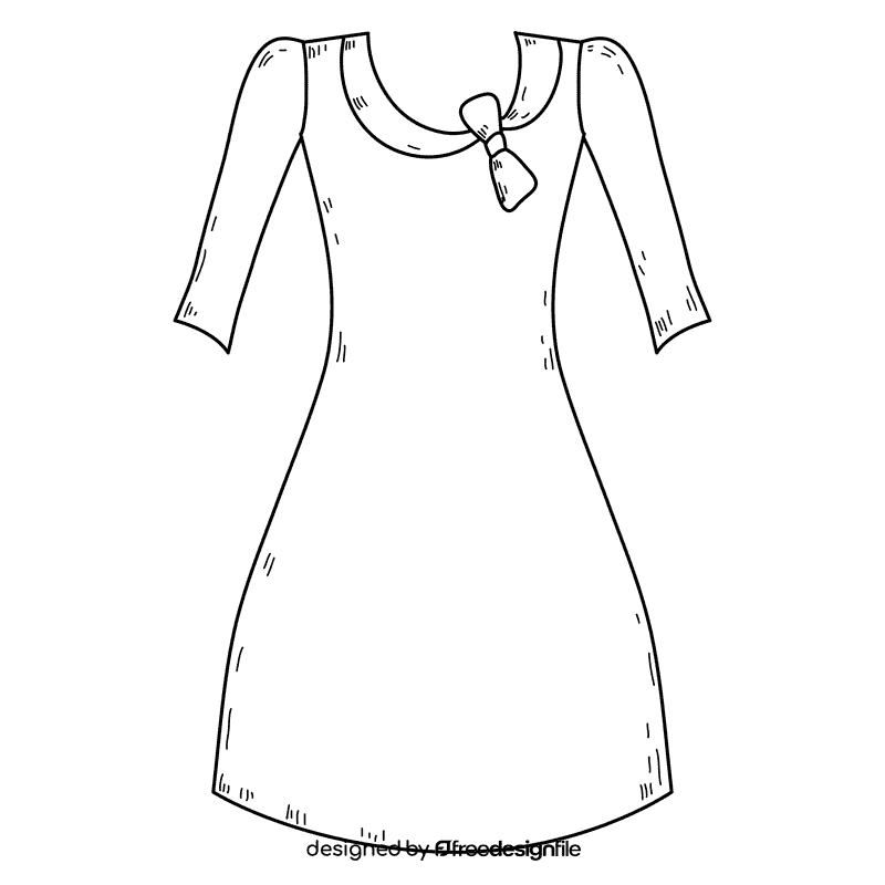 Gown black and white clipart