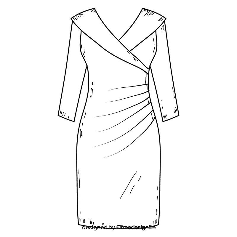 Gown black and white clipart