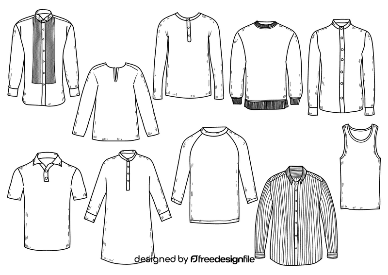 Shirts black and white vector