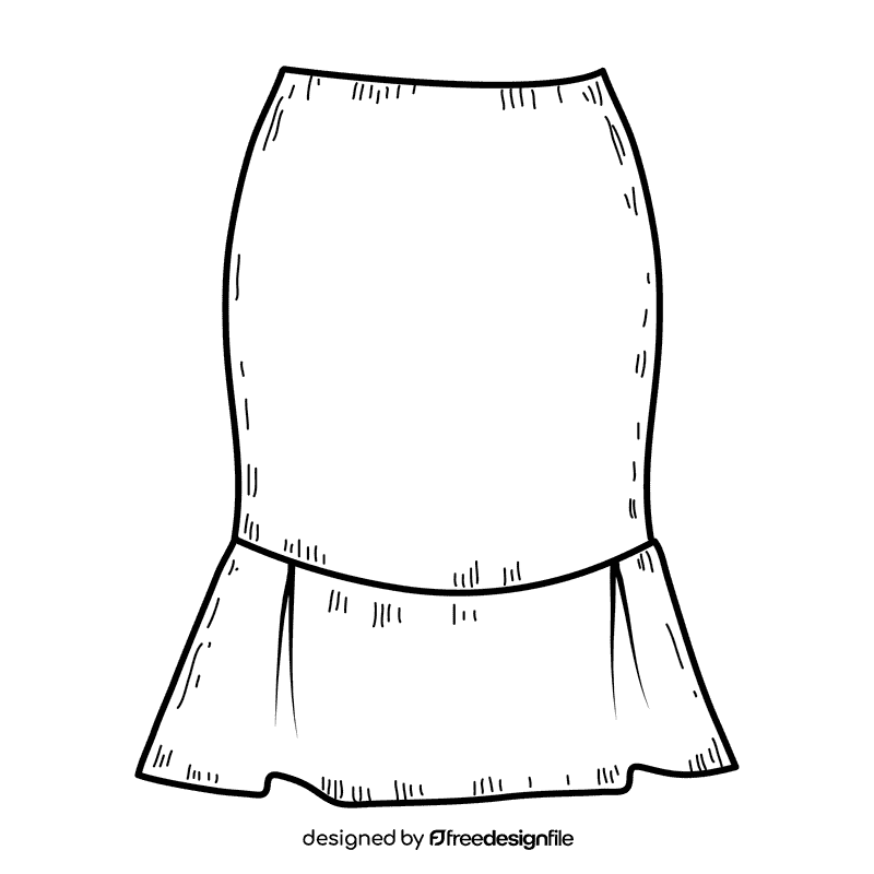 Skirts black and white clipart