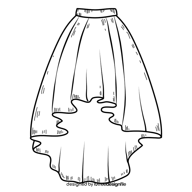 Skirts black and white clipart
