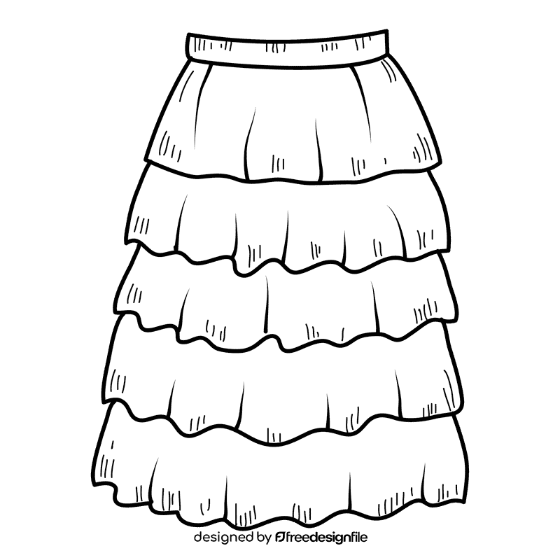 Skirts black and white clipart