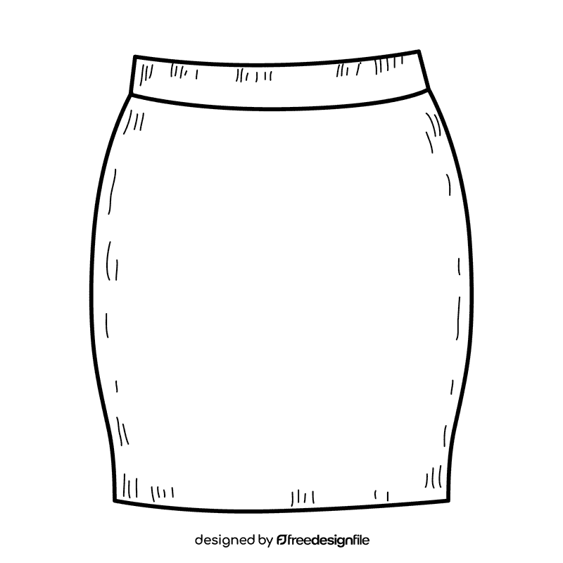 Skirts black and white clipart