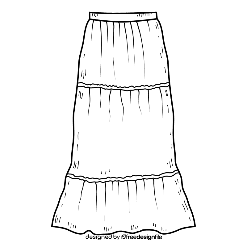 Skirts black and white clipart