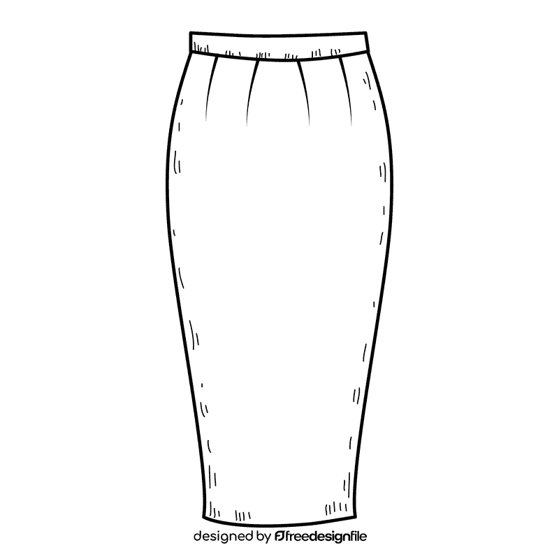 Skirts black and white clipart