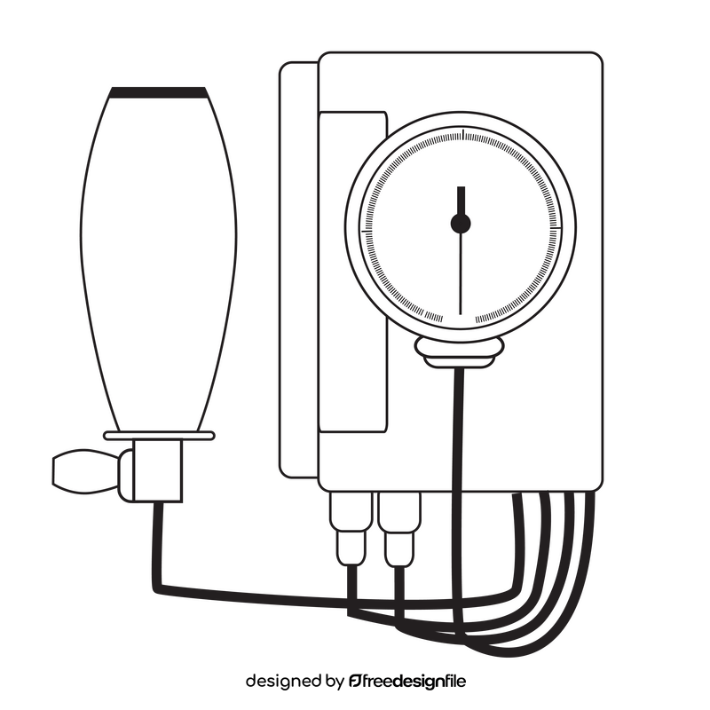 Tensimeter drawing black and white clipart