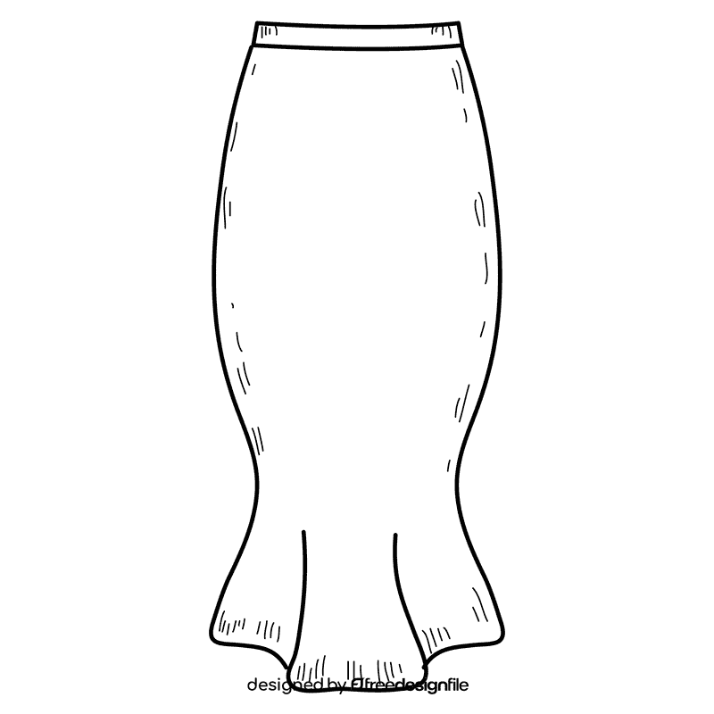 Skirts black and white clipart