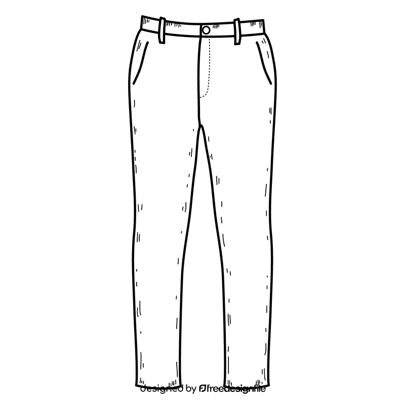 Trousers black and white clipart
