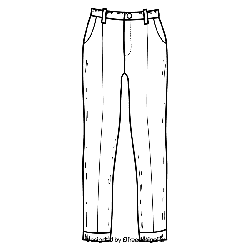 Trousers black and white clipart
