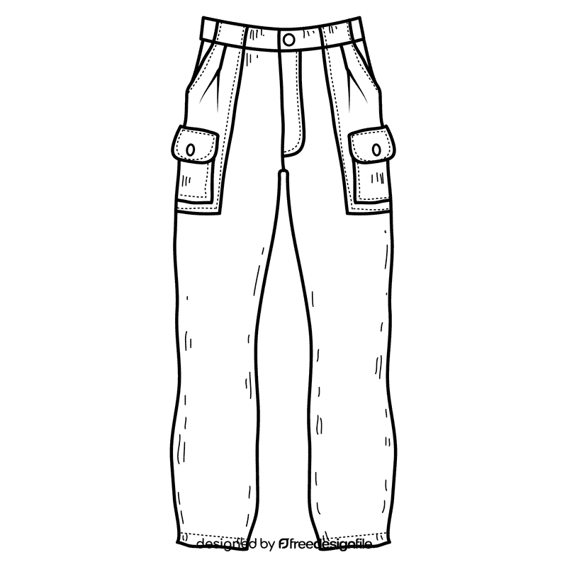 Trousers black and white clipart