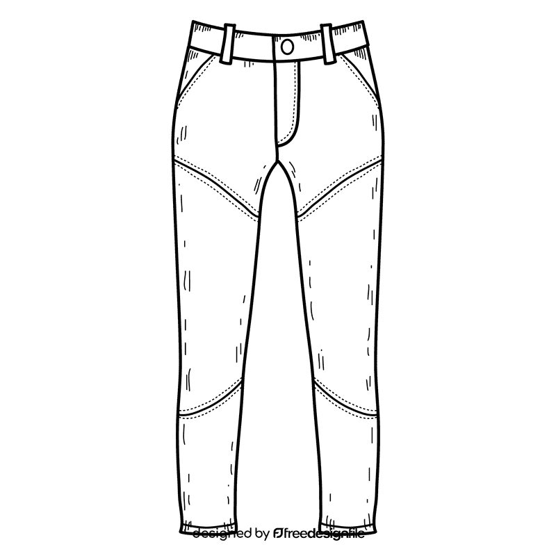 Trousers black and white clipart