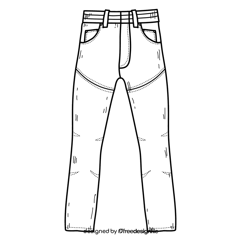 Trousers black and white clipart