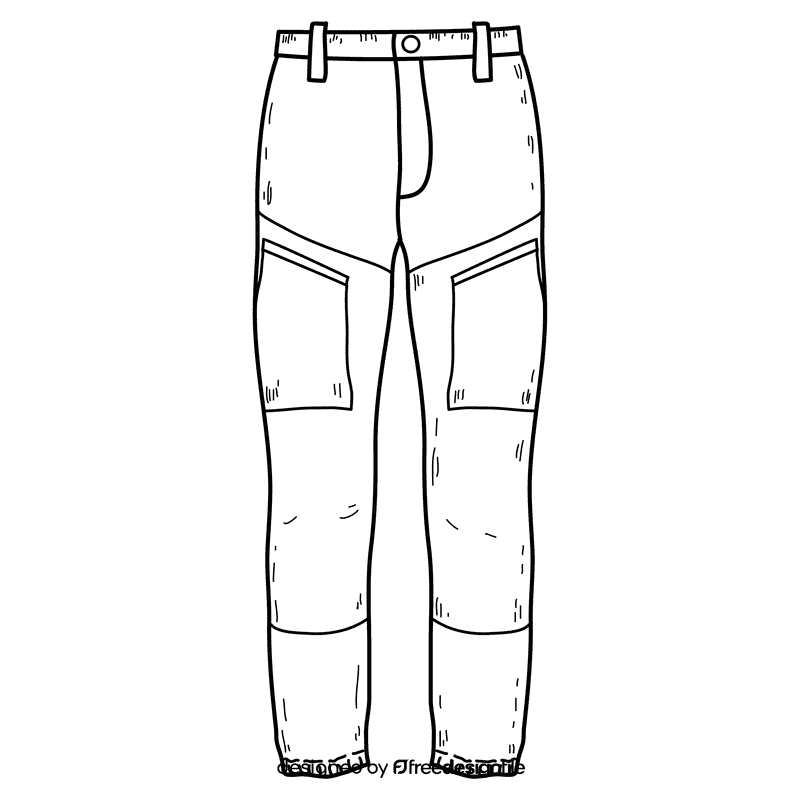 Trousers black and white clipart
