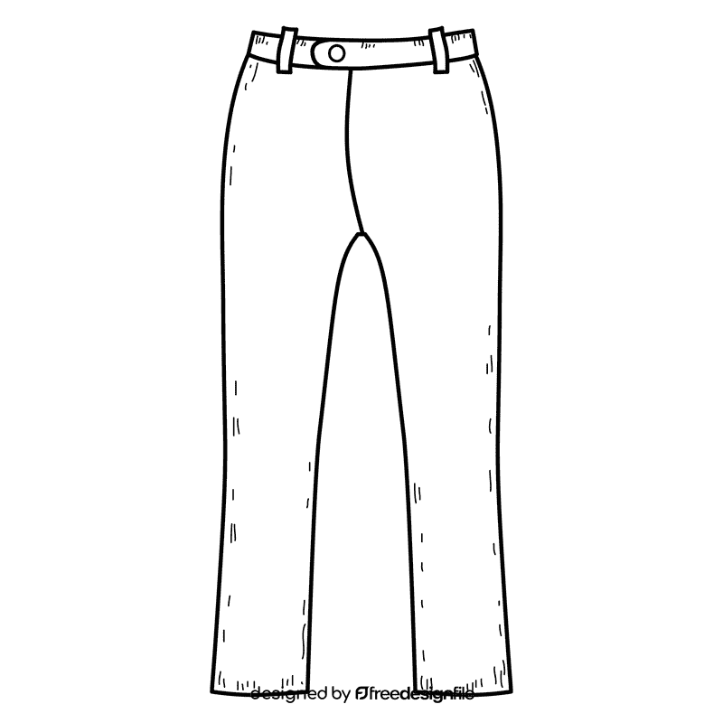 Trousers black and white clipart