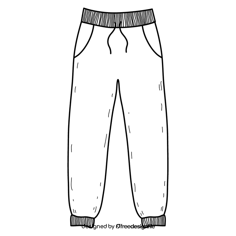 Trousers black and white clipart