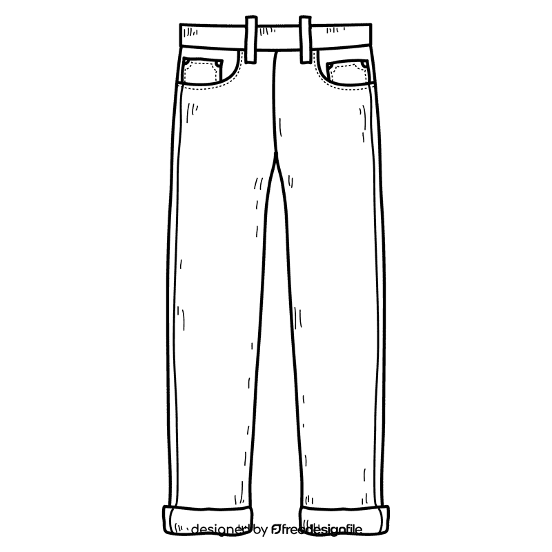 Trousers black and white clipart