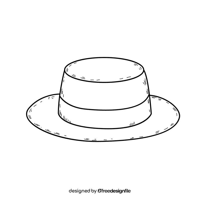 Men boaster hat black and white clipart