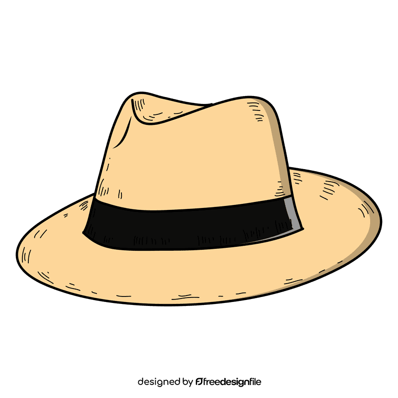 Men panama hat clipart