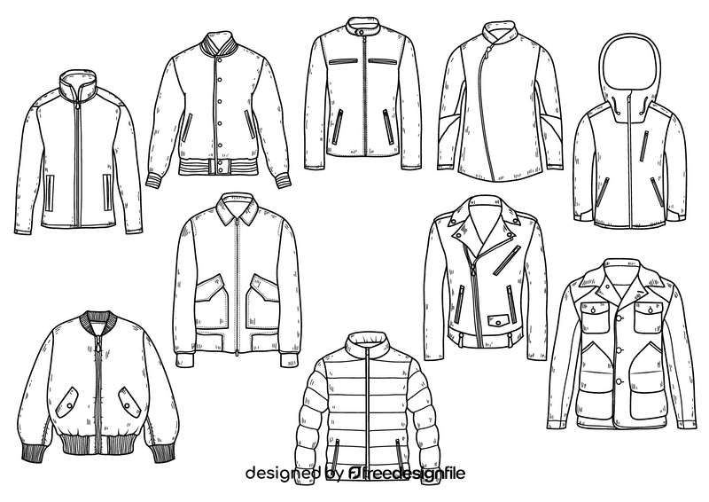 Men jackets black and white vector
