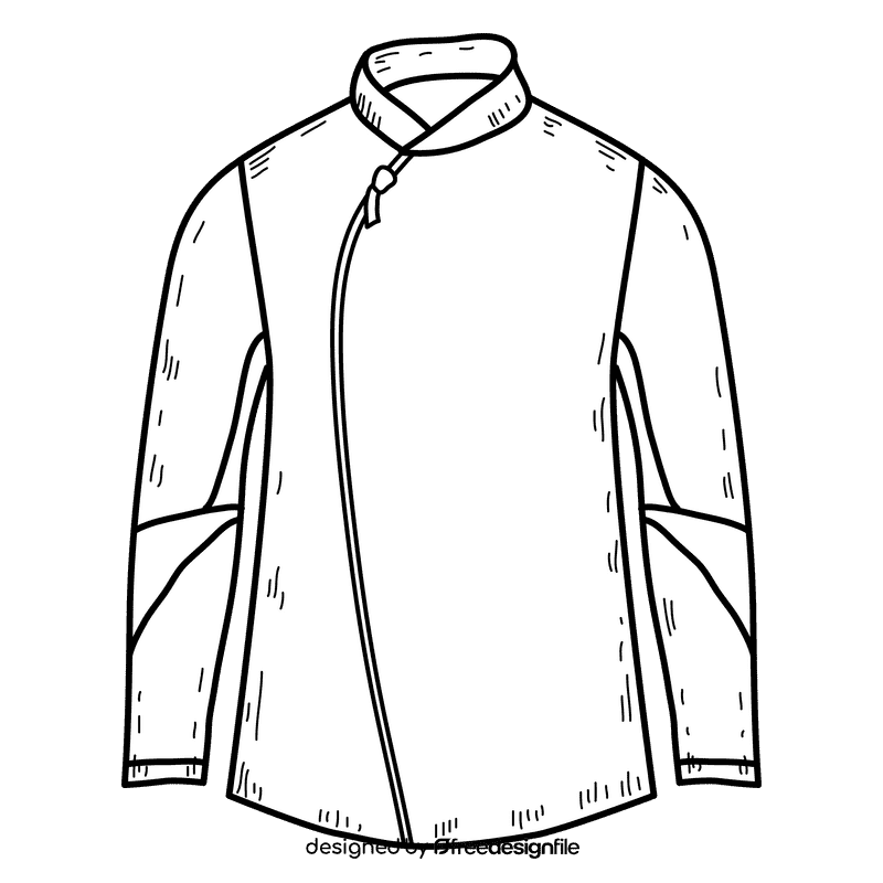 Men fencing jacket black and white clipart