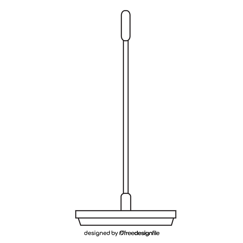 Floor wiper drawing black and white clipart