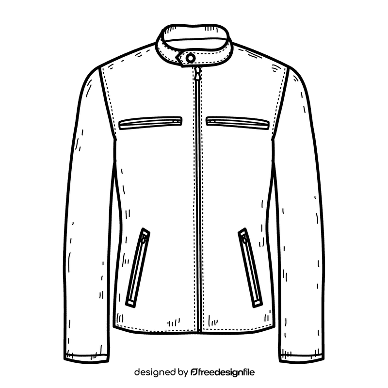 Men racer jacket black and white clipart