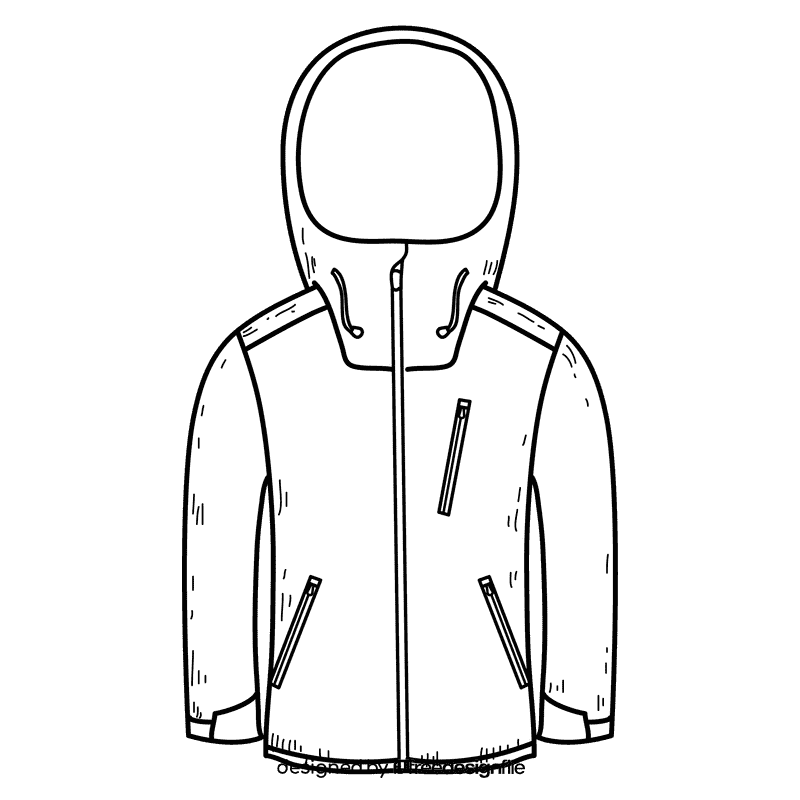 Men ski jacket black and white clipart